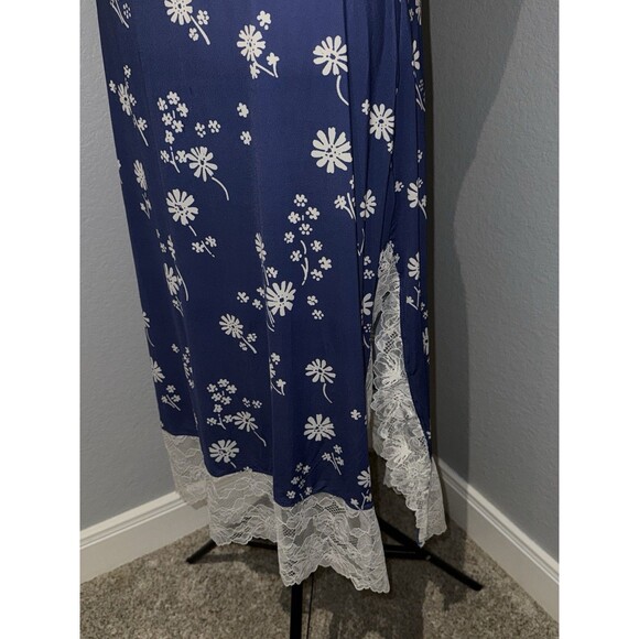 Free People Intimately Party Crasher Lace Midi Slip, Blue Floral Slip Dress $78 - Picture 6 of 16